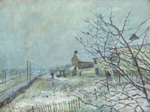 Arthur Sisley Prints: First Snow at Veneux-Nadon, 1878. Creator: Alfred Sisley