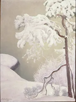 Kalevala Prints: First Snows, 1931. Creator: Halonen, Pekka (1865-1933)