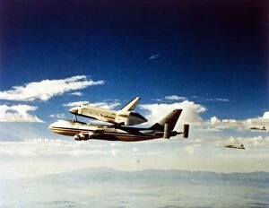 Columbia Gallery: First Space Shuttle flight, Columbia parting from carrier aircraft, April 1981