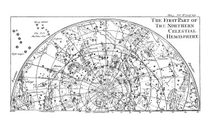 Northern Hemisphere Prints: First part of the star chart of the Northern Celestial Hemisphere showing constellations