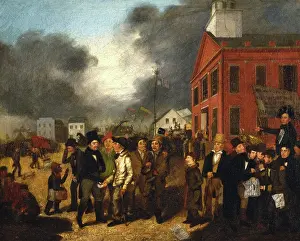 Political Event Prints: First State Election in Detroit, Michigan, 1837, (c1837). Creator: Thomas Mickell Burnham