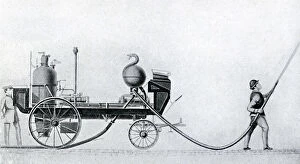 Hutchinson Collection: The first steam fire engine, c1830