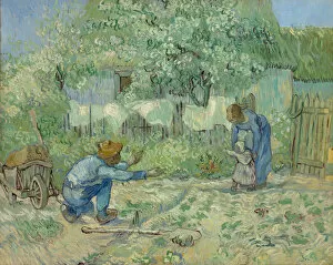 Gogh Vincent Van Gallery: First Steps, after Millet, 1890. Creator: Vincent van Gogh