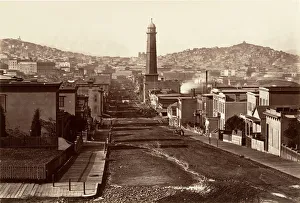 Yerba Buena Prints: First Street, San Francisco, 1864, printed ca. 1876. Creator: Carleton Emmons Watkins