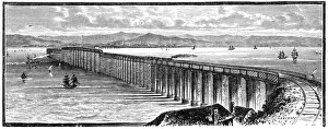 Train Collection: The first Tay Bridge from the south, Scotland, 1900