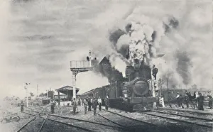 First Train of the Intercolonial Railway Leaving Kalgoorlie, 1923. Creator: Unknown First Train of the Intercolonial Railway Leaving Kalgoorlie, 1923. Creator: Unknown