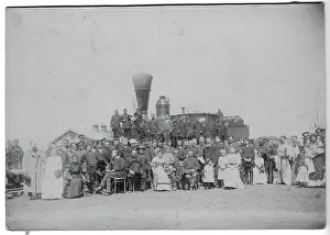 Irkutsk History Museum Prints: The first train in Irkutsk, 1898. Creator: AS Lavrentev