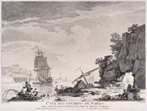 Joseph Vernet Prints: First View of the Surroundings of Naples, ca. 1776. Creator: Pierre Francois Basan