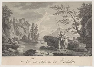 Four People Collection: First View of the Surroundings of Rochefort, 1770. Creator: D Wallaert
