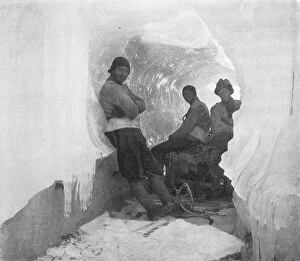 Royal Navy Gallery: The First Western Party in a Natural Ice-Tunnel, c1911, (1913). Artist: T Griffith Taylor