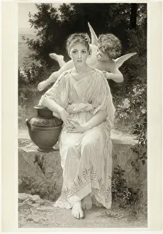 Whispering Prints: The First Whisper of Love, c. 1889. Creator: John Douglas Miller