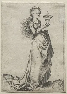 Martin Schongauer German Prints: The First Wise Virgin. Creator: Martin Schongauer (German, c. 1450-1491)