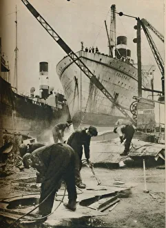 John Brown And Company1 Prints: On the Firth of Forth. Shipbreaking at Bo ness West Lothian, 1937
