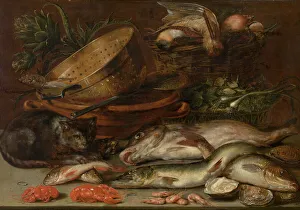 Kitchenware Prints: Fish, Crustacea, Poultry, Vegetables and a Cat