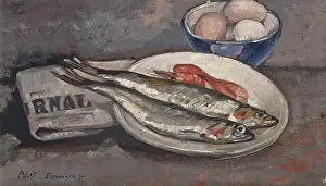Oil On Board Prints: Fish and Eggs, 1923. Creator: Philip Ayer Sawyer