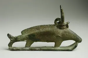 7th Century Bc Prints: Fish Figurine Wearing a Horned Sun Disk