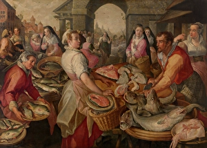 Market Place Prints: Fish Market, 1574. Creator: Joachim Beuckelaer