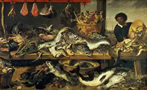 Market Prints: Fish Market, 1620. Creators: Frans Snyders, Cornelis de Vos