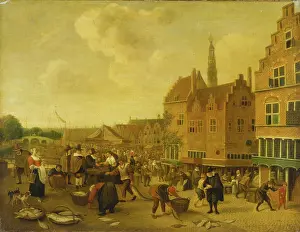 Waterfront Prints: The Fish Market at Leyden, c1646-1649. Creator: Jan Steen
