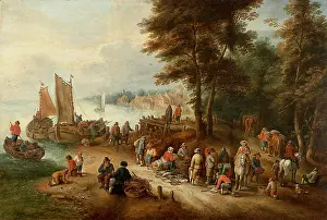 Locals Prints: Fish Market on the Shore, c1698-1765. Creator: Theobald Michau