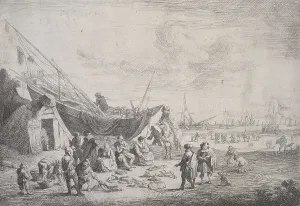 Buying Prints: The fish-market on the shore at Scheveningen, 1673-1719. Creator: Peeter Bout