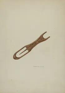 Implement Prints: Fish Net Mender, c. 1940. Creator: Dorothea Bates