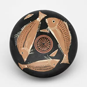 Terracotta Collection: Fish Plate, 340-320 BCE. Creator: Perrone-Phrixos Group