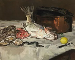 Tabletop Collection: Fish (Still Life), 1864. Creator: Edouard Manet