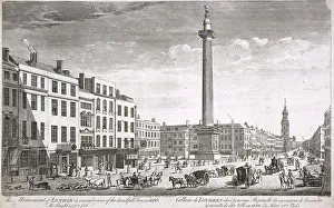 The Monument Prints: Fish Street Hill, London, c1750. Artist: Thomas Bowles