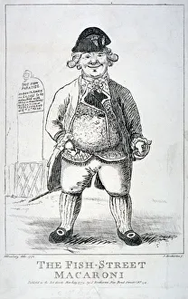 Macaroni Prints: The Fish-Street macaroni, 1772. Artist: James Bretherton