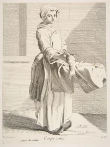 Fish Vendor, 1738. Creator: Caylus, Anne-Claude-Philippe de