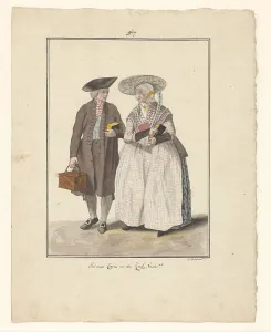 Portman Lg Prints: Fisher couple from Friesland, 1803-c.1899. Creator: J. Enklaar