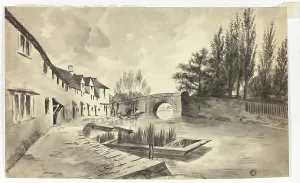 Riverfront Prints: Fisher Row and the Bridge over the River on the New Road, n.d. Creator: Unknown