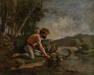 Outdoor Life Prints: The Fisherman; Angler, between 1862 and 1877. Creator: Gustave Courbet