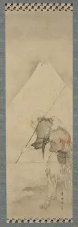 The fisherman Hakuryo and Mount Fuji, Edo period, 1770-1820. Creator: Hishikawa Sori