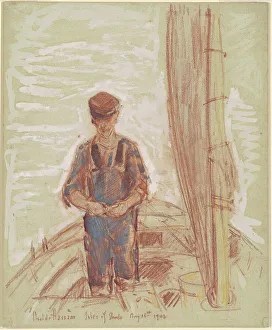 Islands Prints: Fisherman, Isle of Shoals, 1903. Creator: Frederick Childe Hassam