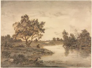 Théodore Rousseau Prints: The Fisherman (Le Pecheur), c. 1840-45. Creator: Theodore Rousseau (French, 1812-1867)
