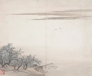 Fisherman by Plum Trees, c1786-1836. Creator: Gu Haoqing
