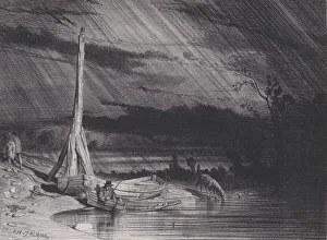 The Fisherman, Rainy Weather, ca. 1853. Creator: Charles Emile Jacque The Fisherman, Rainy Weather, ca. 1853. Creator: Charles Emile Jacque