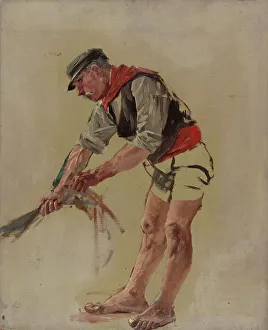 Uotila Aukusti Prints: Fisherman's exercise for a painting called The Coast of Corsica