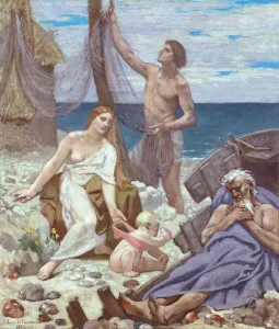 Puvis De Chavannes Pierre Prints: The Fishermans Family, 1887. Creator: Pierre Puvis de Chavannes