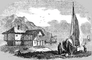 Huts Prints: Fishermans Huts at Tchatal-Skelsy, 1854. Creator: Unknown