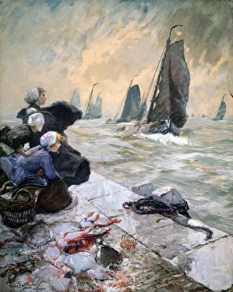 Harbour Front Prints: The Fishermans Wifes, 1896. Artist: Hans von Bartels