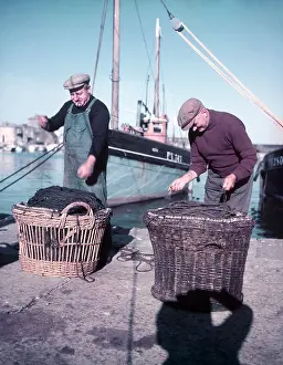 Fishing Boat Prints: Fishermen, Cornwall, c1955. Creator: Arthur Charles Kirby Ware