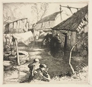Fishermens Quarters (Saint-Jean-de-Monts), 1915. Creator: Auguste Louis Lepere (French