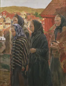 Fishermens Wives Returning from Church, 1899