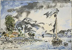 Fishing Boat, 1878. Creator: Johan Barthold Jongkind