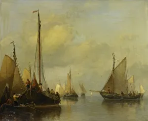 Fishing Boats on calm Water, 1840-1850. Creator: Antonie Waldorp
