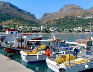Cretan Prints: Fishing boats in the harbour, Plakias, Crete, Greece
