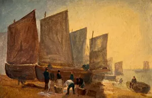 Cox David The Elder Gallery: Fishing Boats, Hastings, 1813. Creator: David Cox the elder